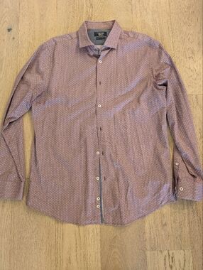 Original Penguin Men's Pink Patterned Button-Up Shirt
